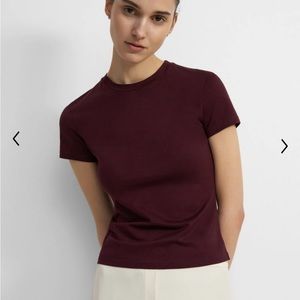 THEORY TINY TEE 100% COTTON BORDEAUX